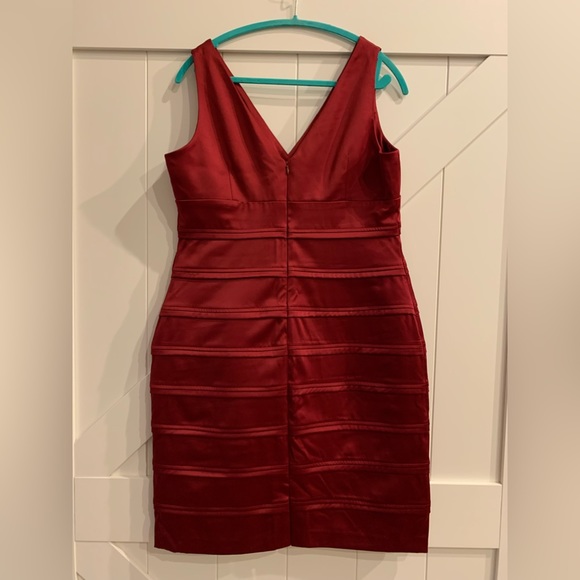 Burgundy stretch satin dress 96%polyester 4% spandex. - Picture 2 of 2